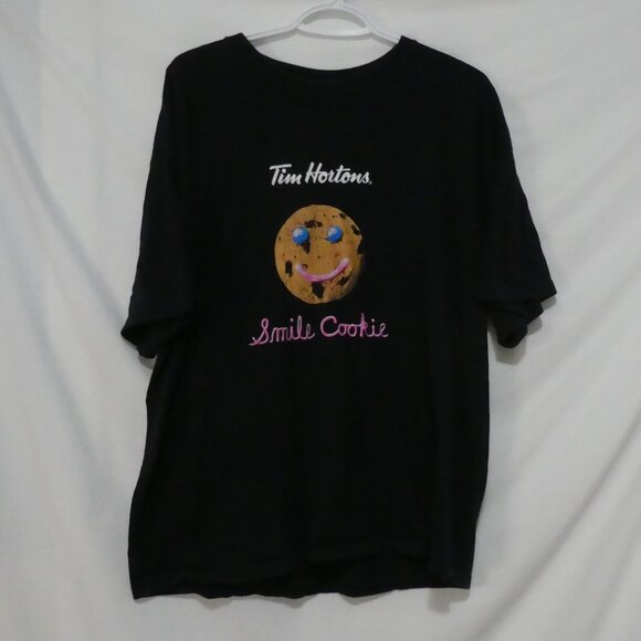 Tim Hortons | P2P 22 inches measured | Smile Cookie Campaign Black Unisex Tee - Picture 3 of 14